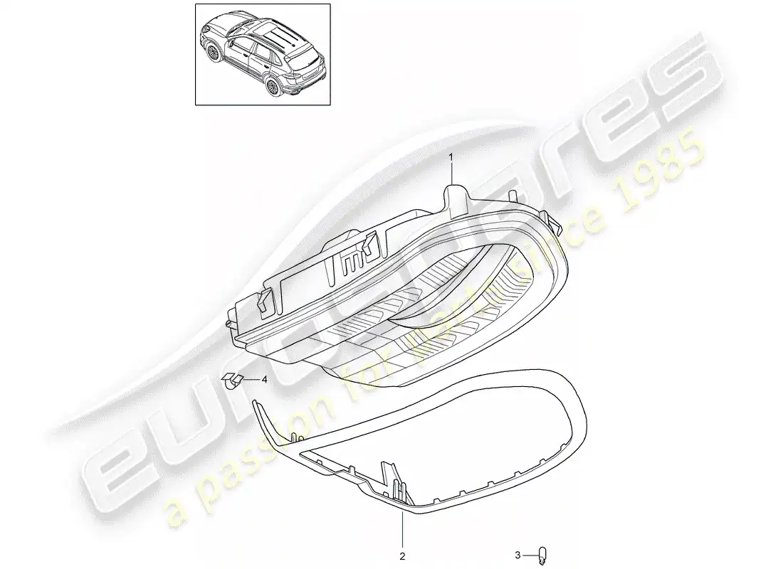porsche 2013 (cayenne e2 92a) diagrama de piezas del soporte