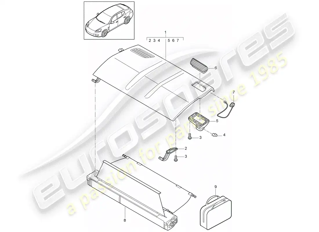porsche 2013 (panamera 970) cubrir diagrama de piezas