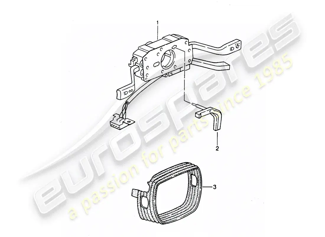porsche 1993 (968) interruptor de la columna de dirección diagrama de piezas