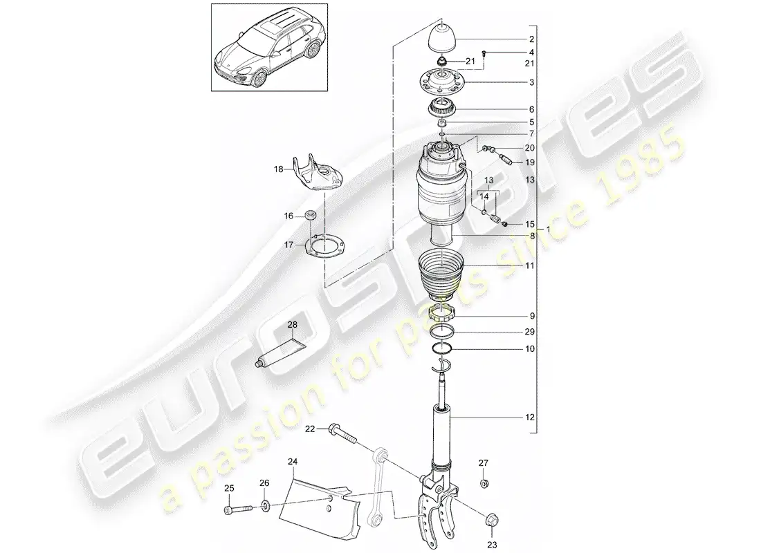porsche 2018 (cayenne e2 92a) aire primaveral diagrama de piezas