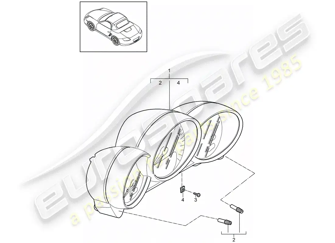 porsche 2012 (987 boxster) instruments diagrama de piezas