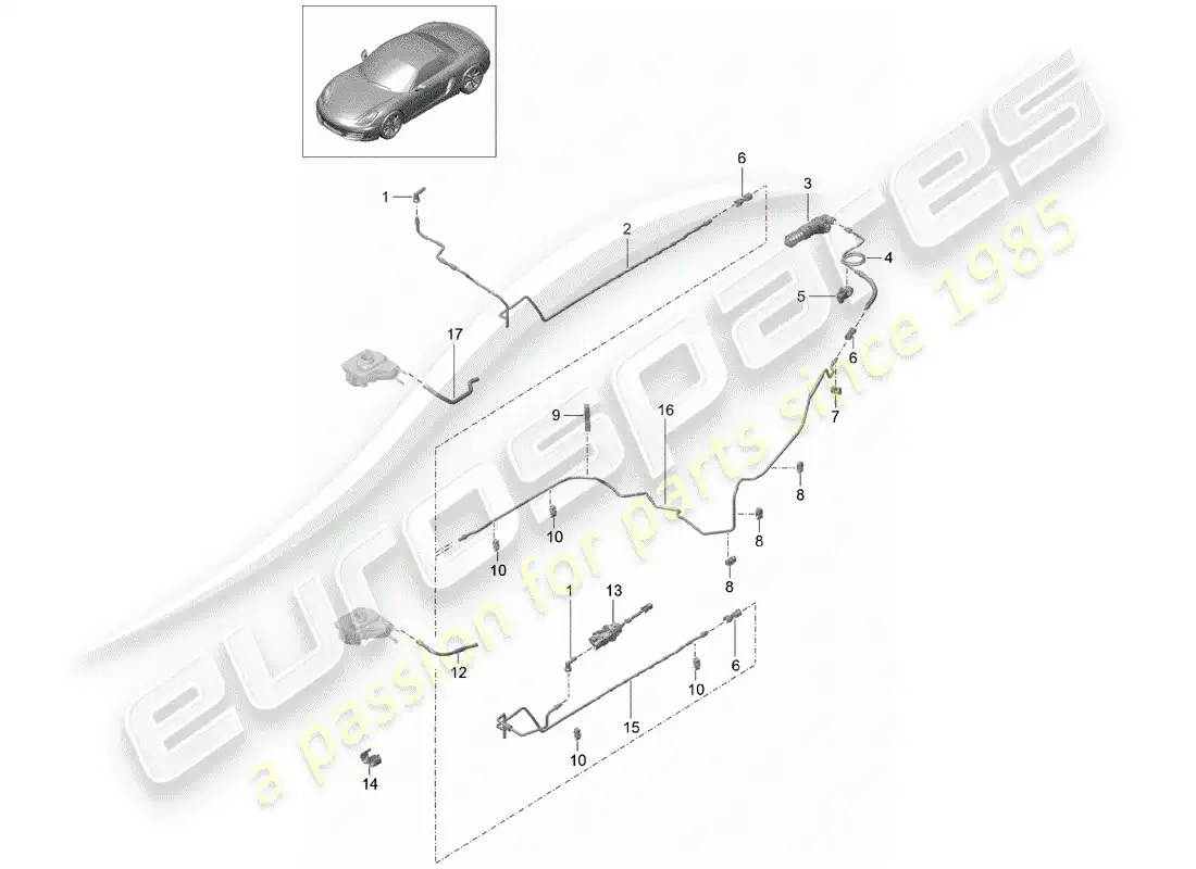 porsche 2012 (981 boxster) accionamiento del embrague diagrama de piezas