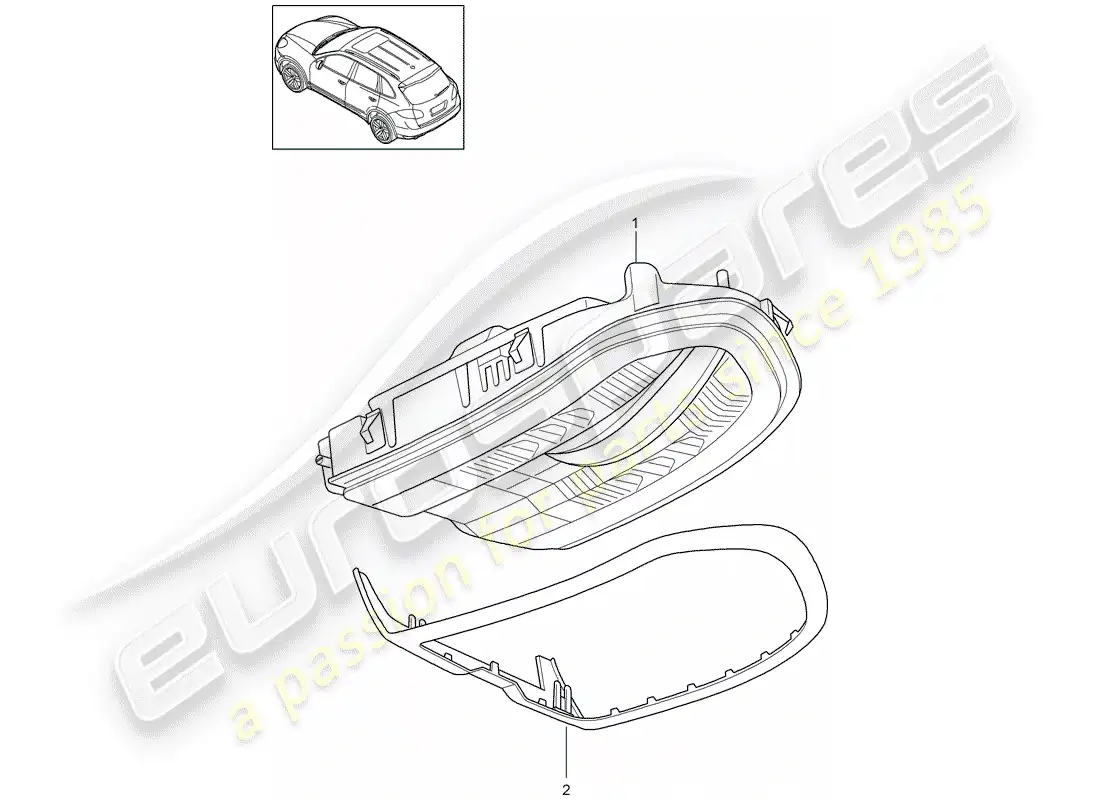 porsche 2013 (cayenne e2 92a) diagrama de piezas del soporte