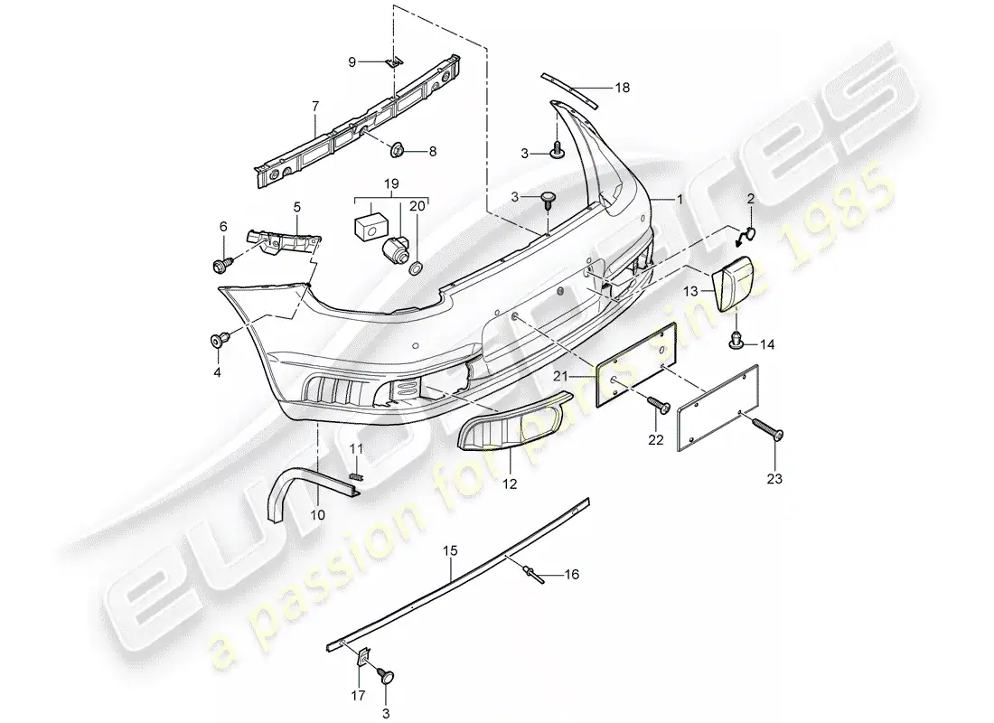 porsche 2009 997-2 turbo / gt2 recubrimiento diagrama de piezas