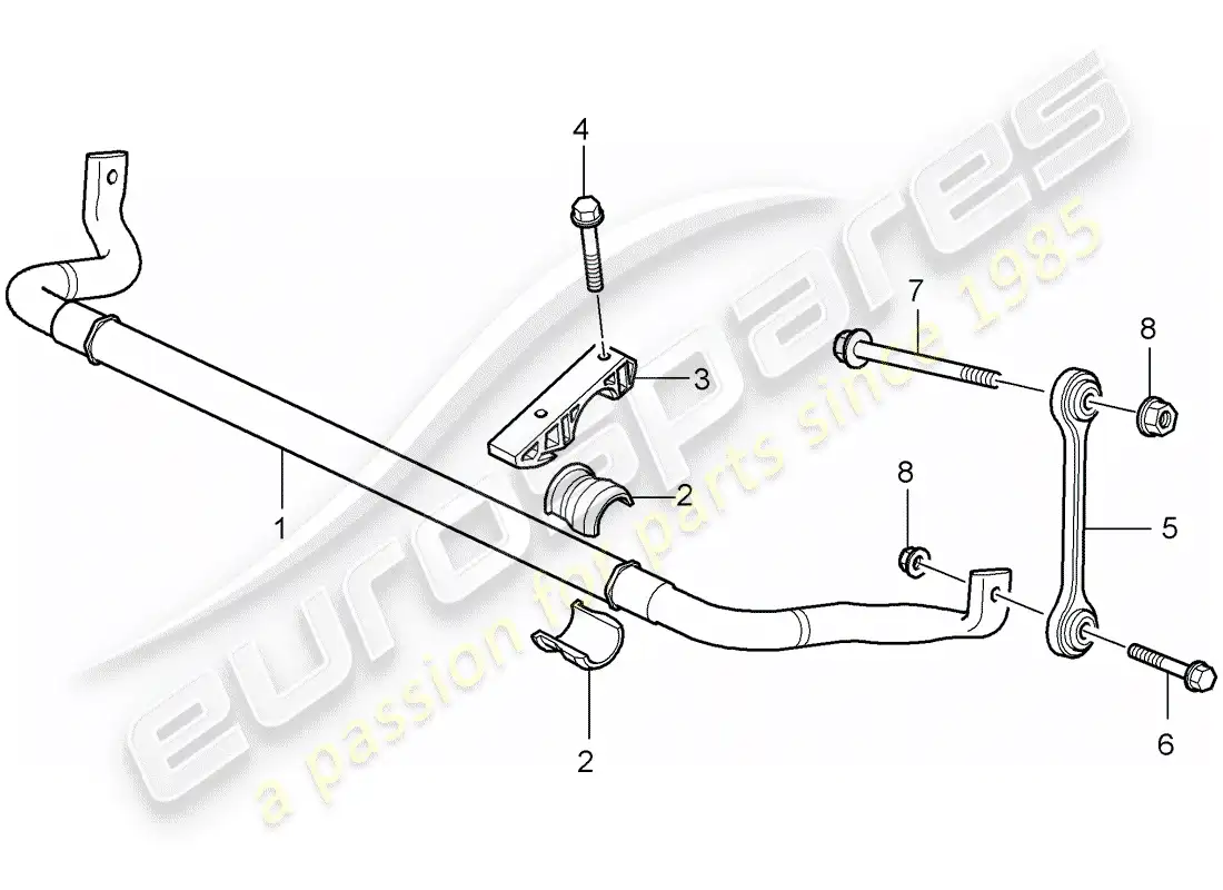 porsche 2009 (cayenne e1 9pa) estabilizador diagrama de piezas