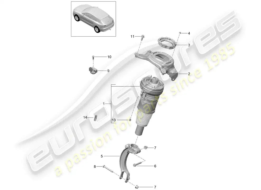 porsche 2018 (macan) aire primaveral diagrama de piezas