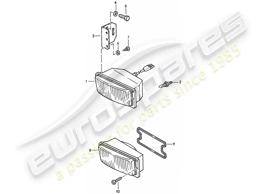 porsche 1986 (944) faros antiniebla diagrama de piezas