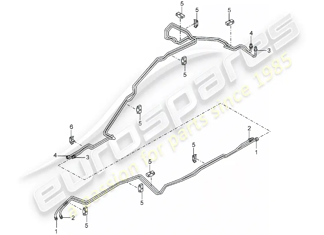 porsche 2006 (cayenne e1 9pa) línea hidráulica diagrama de piezas