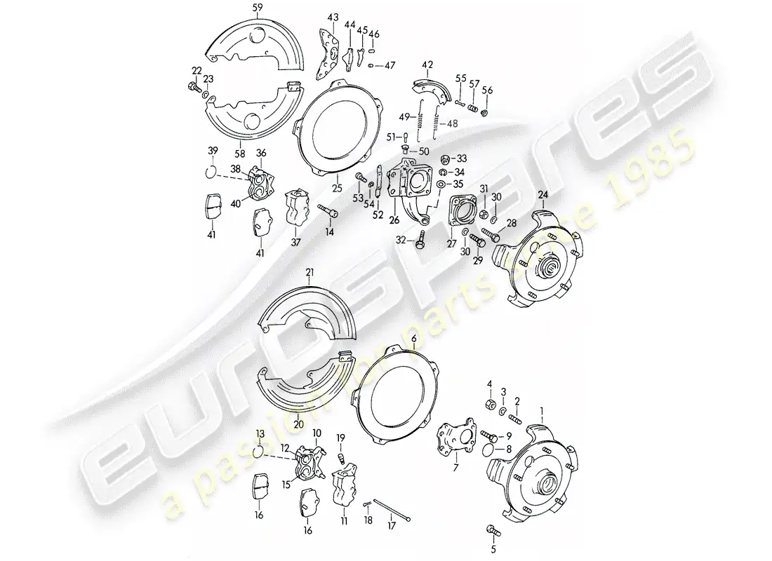 porsche 1960 (356b/356c) freno - d >> - mj 1963 diagrama de piezas