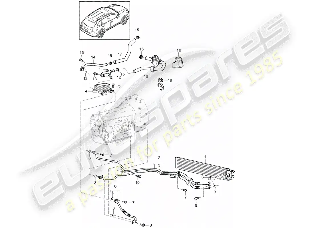 porsche 2013 (cayenne e2 92a) diagrama de piezas tiptronic