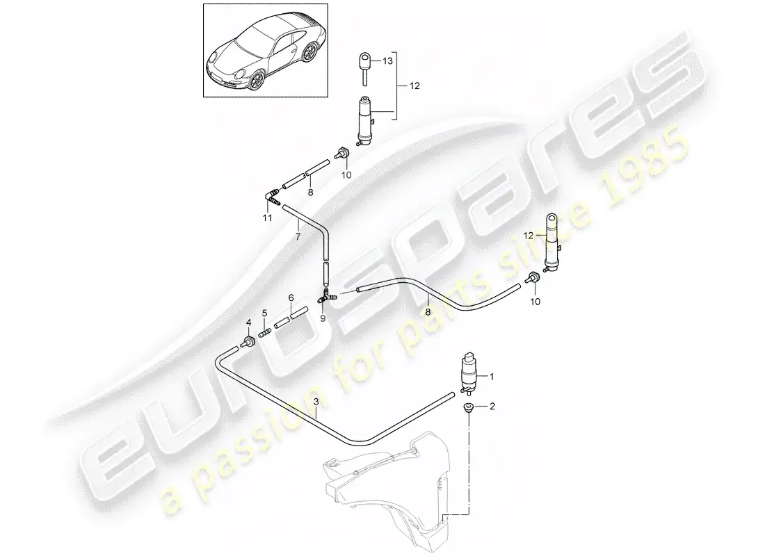 porsche 2011 (997-2) sistema arandela diagrama de piezas