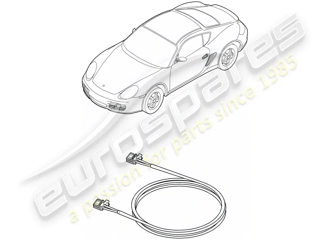 porsche 2007 (987 cayman) fibra óptica ligera diagrama de piezas