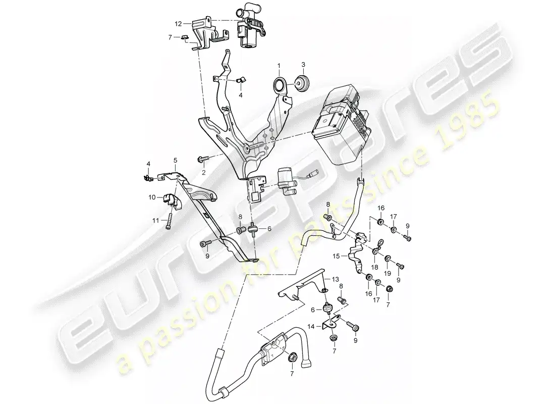 porsche 2009 (cayenne e1 9pa) soporte diagrama de piezas