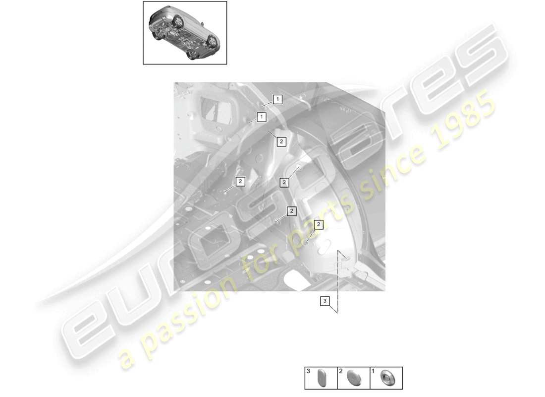 porsche 2022 (cayenne e3 9ya/9yb) tapones laterales traseros derechos diagrama de piezas