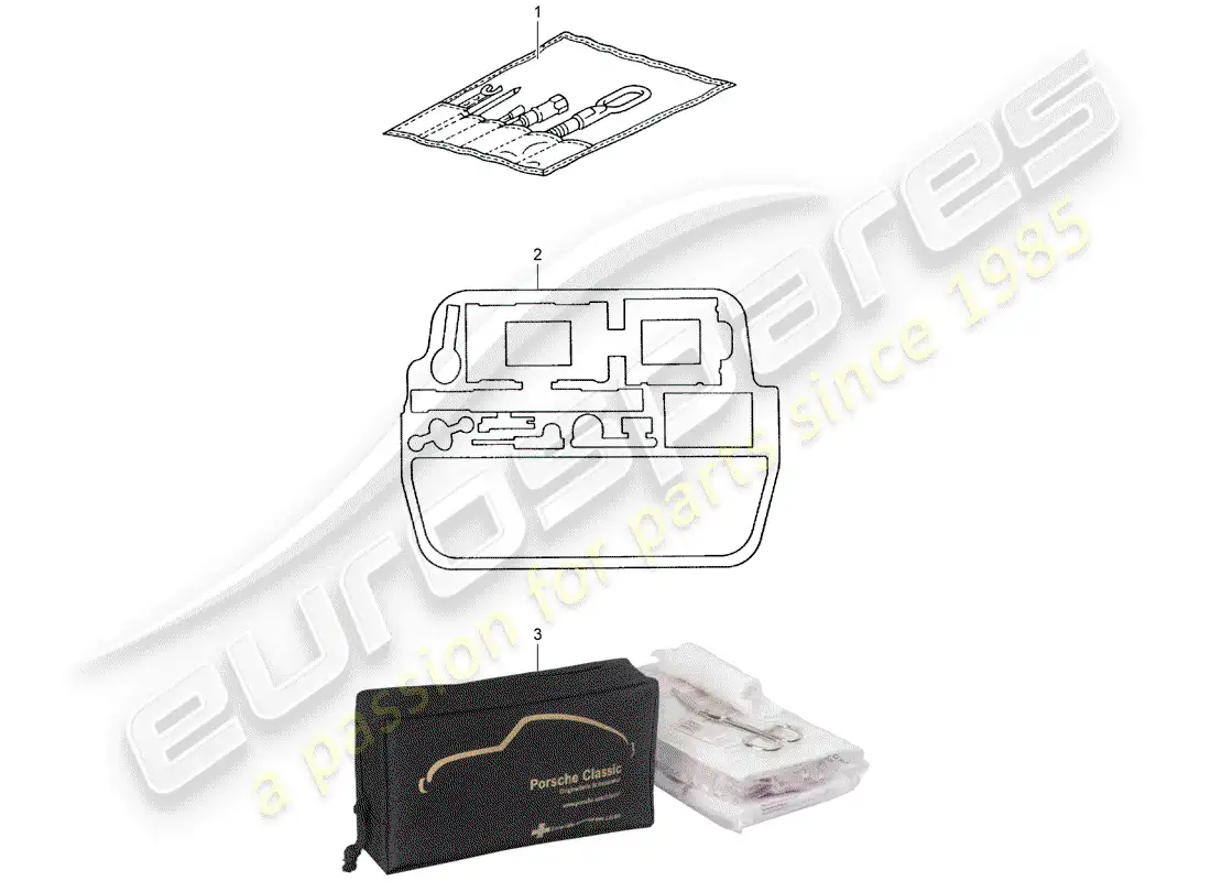 porsche 2004 (996 gt3) herramienta - extintor de fuego diagrama de piezas