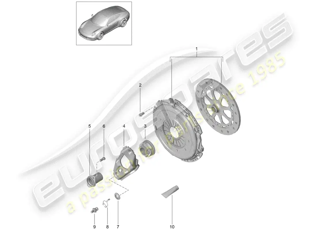 porsche 2015 (991-1) embrague diagrama de piezas