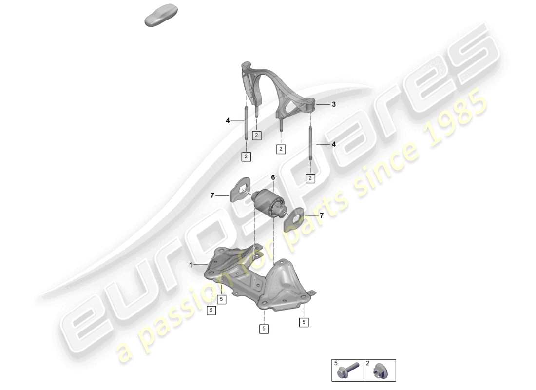 porsche 2024 (992-2 gt3/rs/st) diagrama de piezas de montaje para motor y transmisión