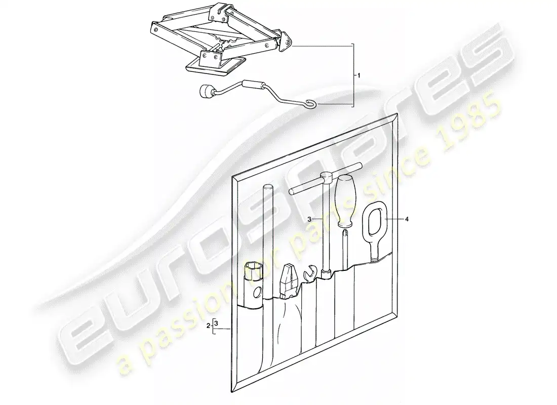 porsche 1982 (944) accesorios diagrama de piezas
