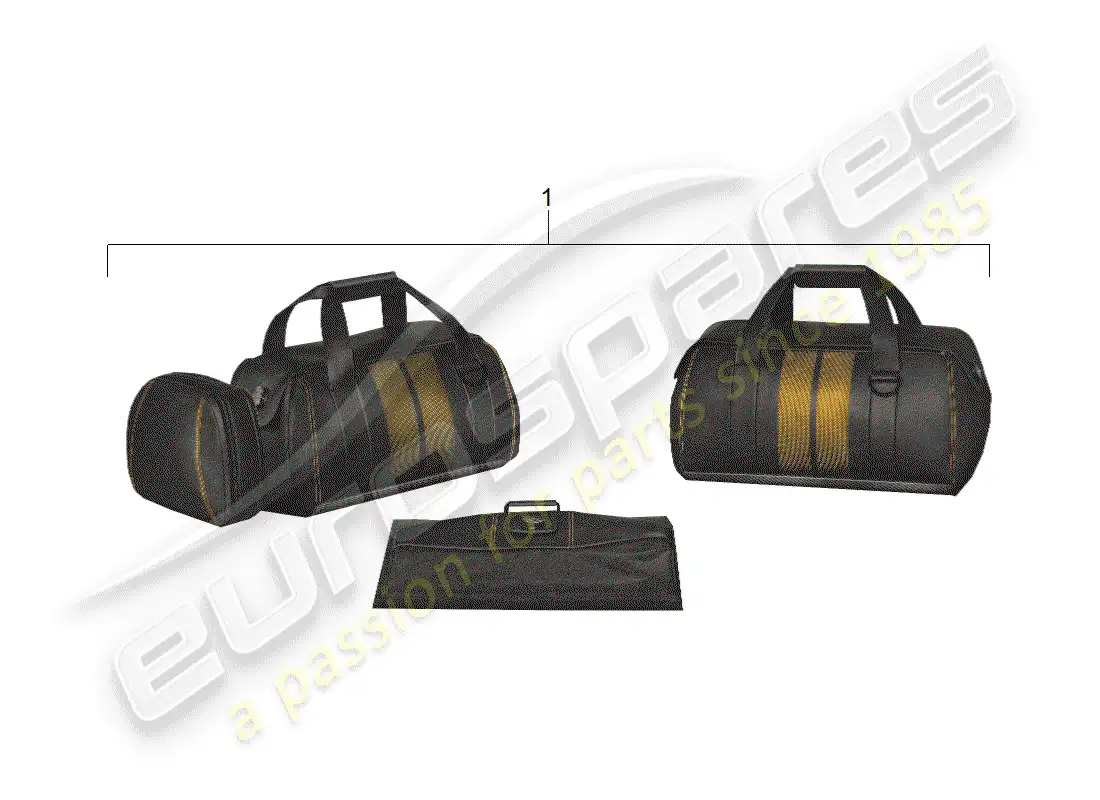 porsche 2019 (tequipment panamera) conjunto de bolsas de viaje diagrama de piezas