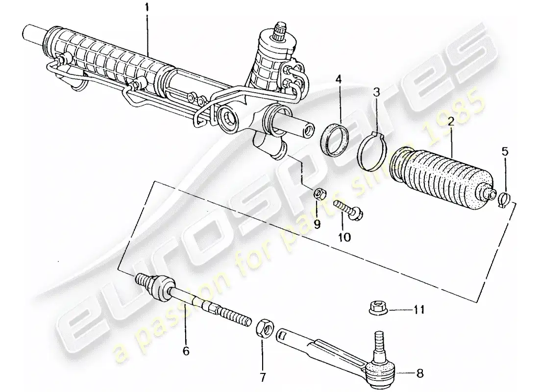 porsche 2002 (996 turbo / gt2) dirección asistida - engranaje de dirección - piezas de dirección diagrama de piezas