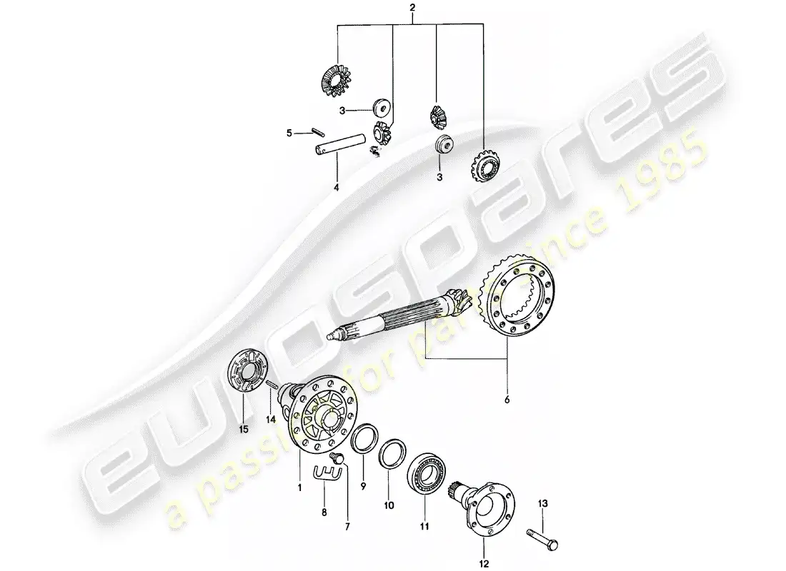 porsche 1979 (911) diferencial diagrama de piezas