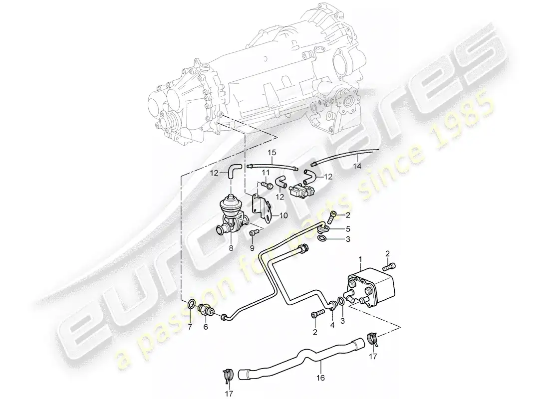 porsche 2002 (996 turbo / gt2) tiptronic diagrama de piezas