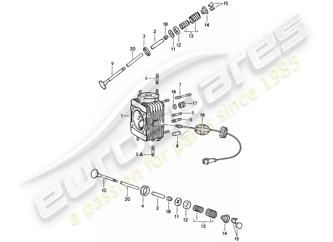 porsche 1984 (911) cabeza de cilindro diagrama de piezas