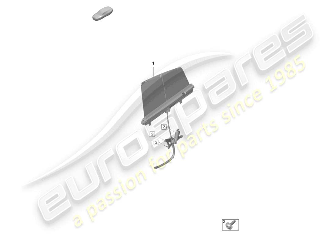 porsche 2021 (panamera 971-2) diagrama de piezas de la ventana trasera de la puerta de la persiana enrollable
