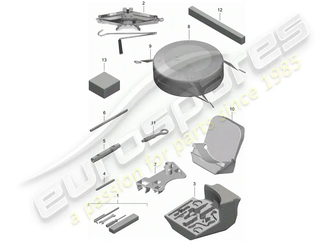 porsche 2013 (981 boxster) herramienta diagrama de piezas