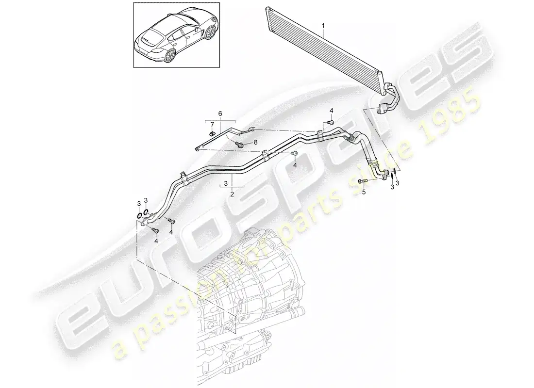 porsche 2012 (panamera 970) - pdk - diagrama de piezas
