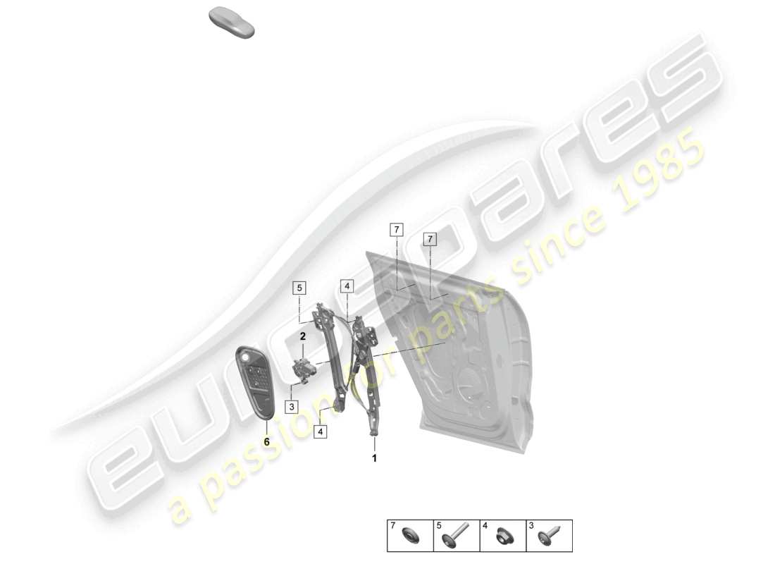 porsche 2025 (macan-e) accesorios para elevalunas trasero diagrama de piezas