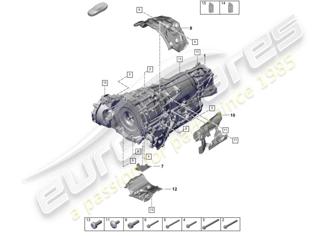 porsche 2025 (cayenne e3 pa) 8-speed caja de cambios automática para tracción en las cuatro ruedas, piezas de montaje para motor y transmisión, diagrama de piezas