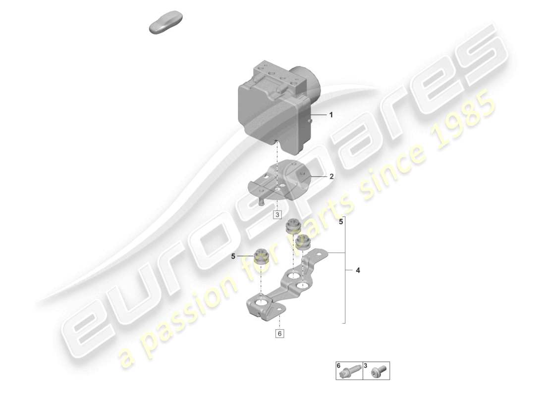 porsche 2021 (992-1 gt3/rs/st) diagrama de piezas del sistema de frenos antibloqueo de la unidad hidráulica -abs-