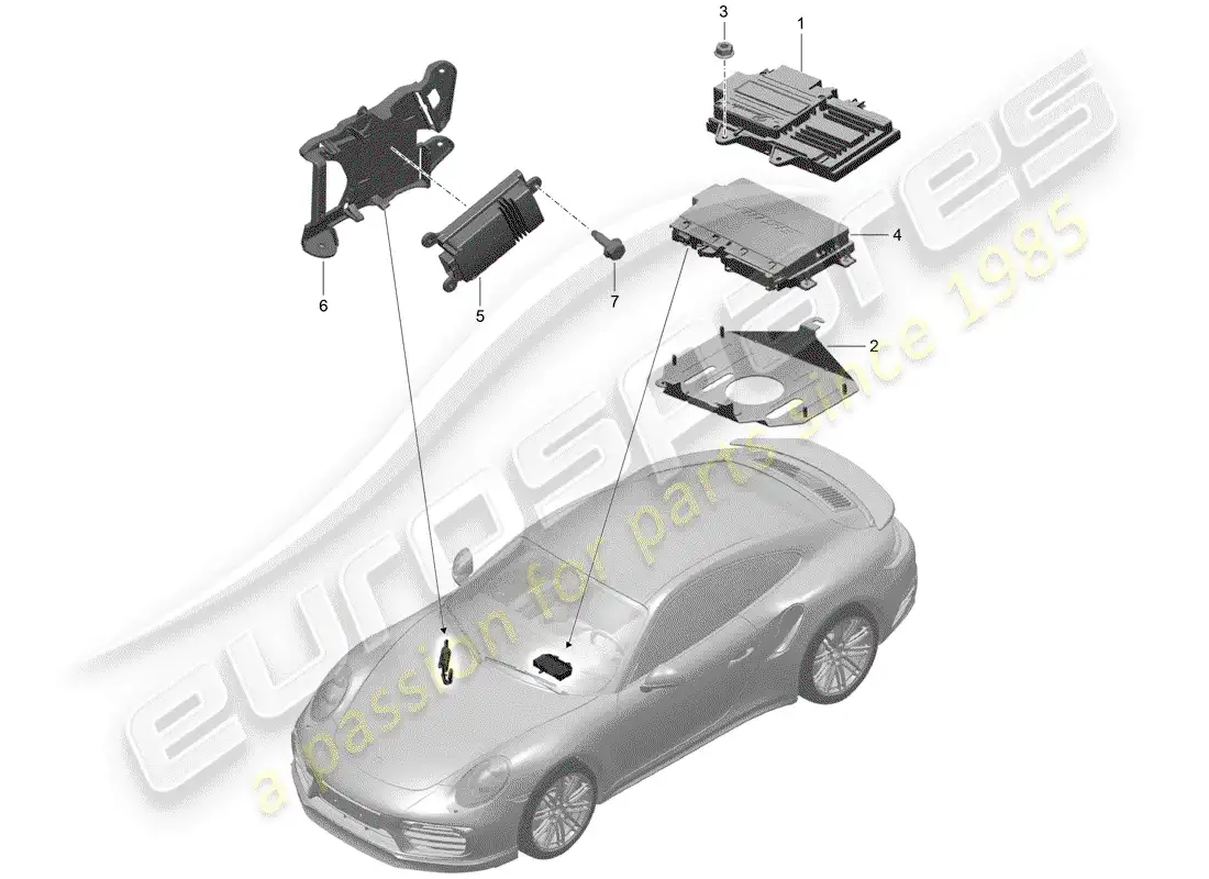 porsche 2014 (991-1 turbo) amplificador diagrama de piezas