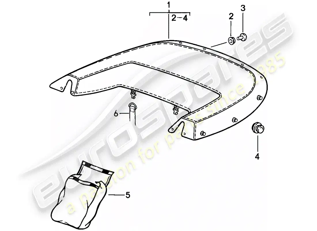 porsche 1989 (911) cubre botas diagrama de piezas