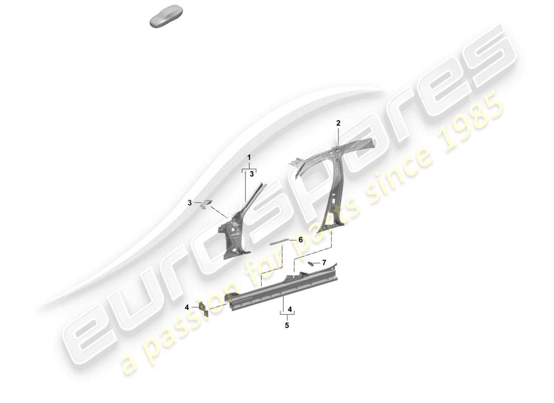 porsche 2026 (taycan 9j1-2) panel lateral, parte frontal interior, diagrama de piezas interior