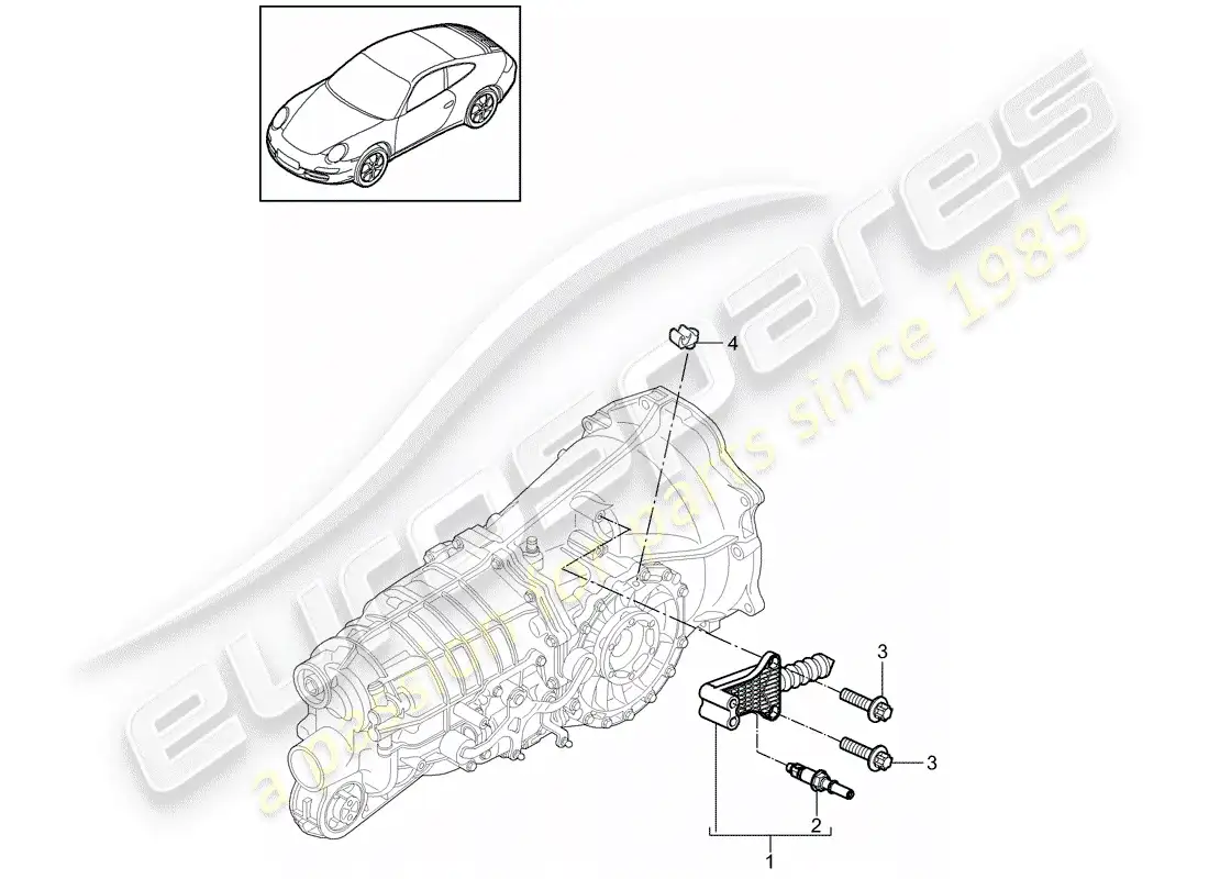 porsche 2012 (997-2) liberación del embrague diagrama de piezas
