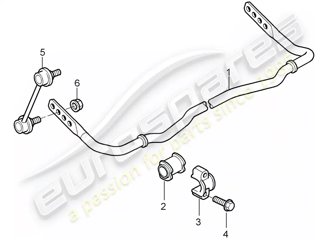porsche 2008 (997-1 gt3) estabilizador diagrama de piezas