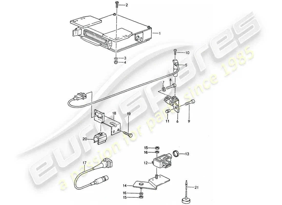 porsche 1994 (968) electricidad del motor 2 diagrama de piezas