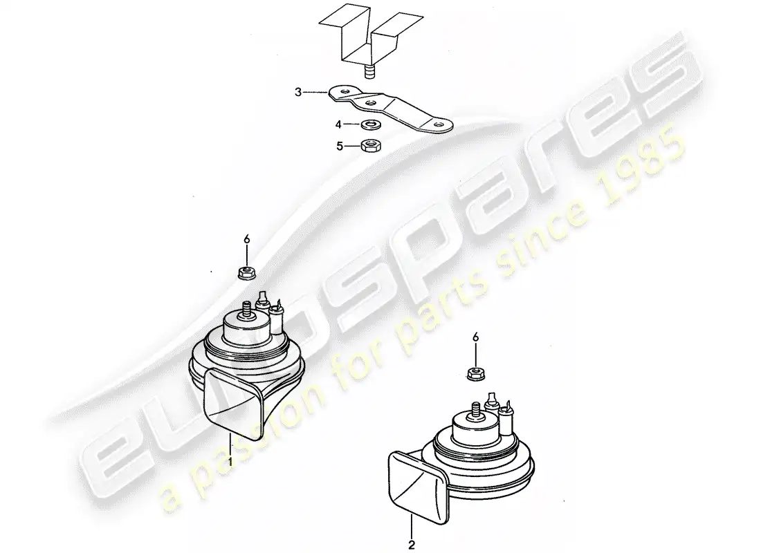 porsche 1994 (968) bocina diagrama de piezas