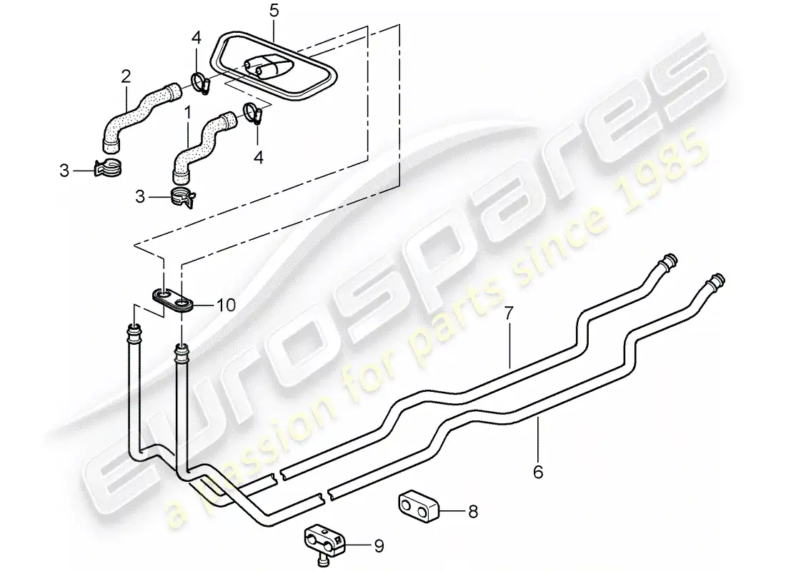porsche 2007 (997-1 turbo / gt2) sistema de calefacción 1 diagrama de piezas