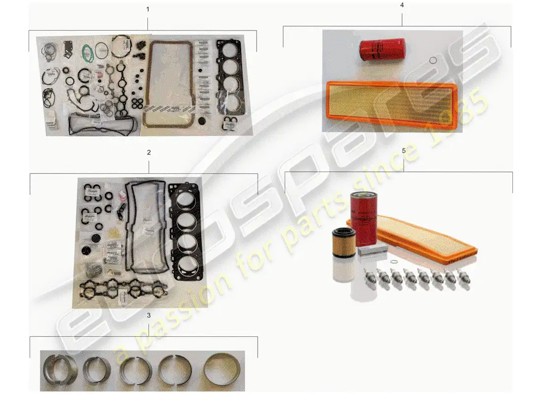porsche 1994 (928) kits de reparación - juego de juntas - juego de mantenimiento diagrama de piezas