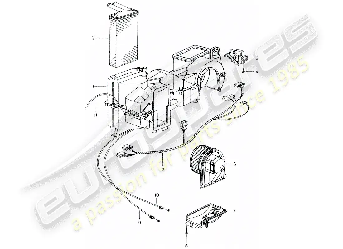 porsche 2001 (986 boxster) calentador - piezas individuales diagrama de piezas