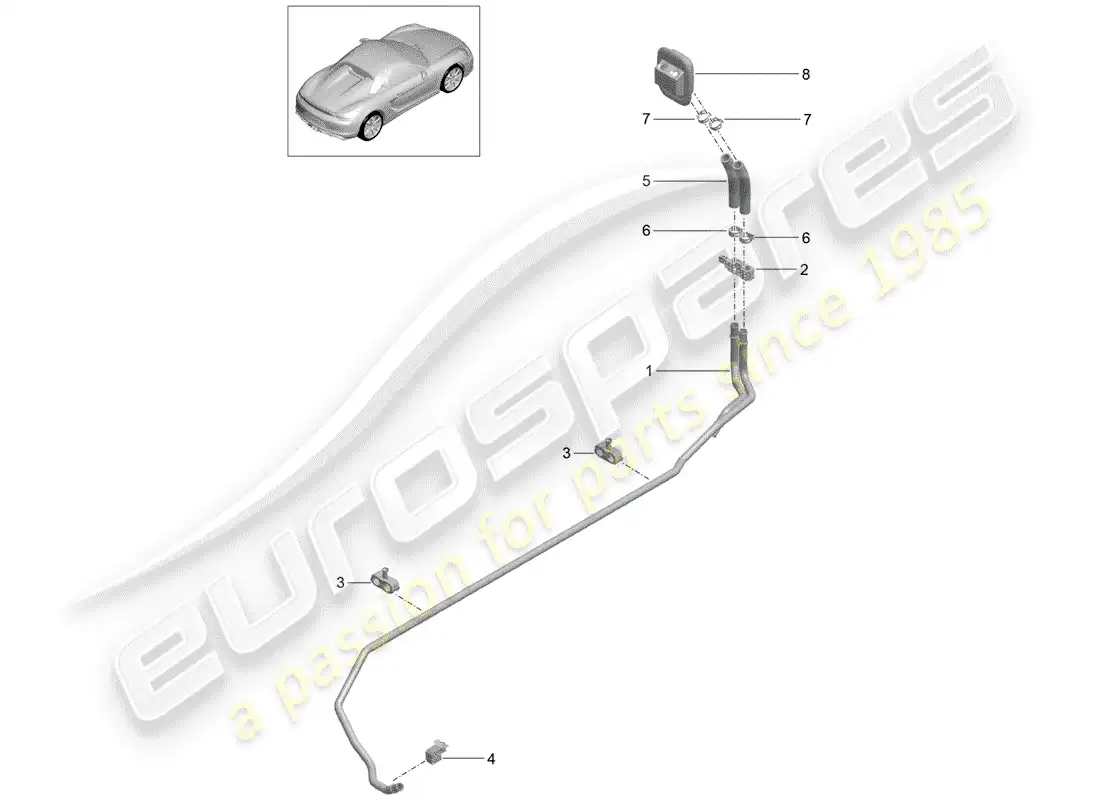 porsche 2016 (981 boxster spyder) calentador diagrama de piezas