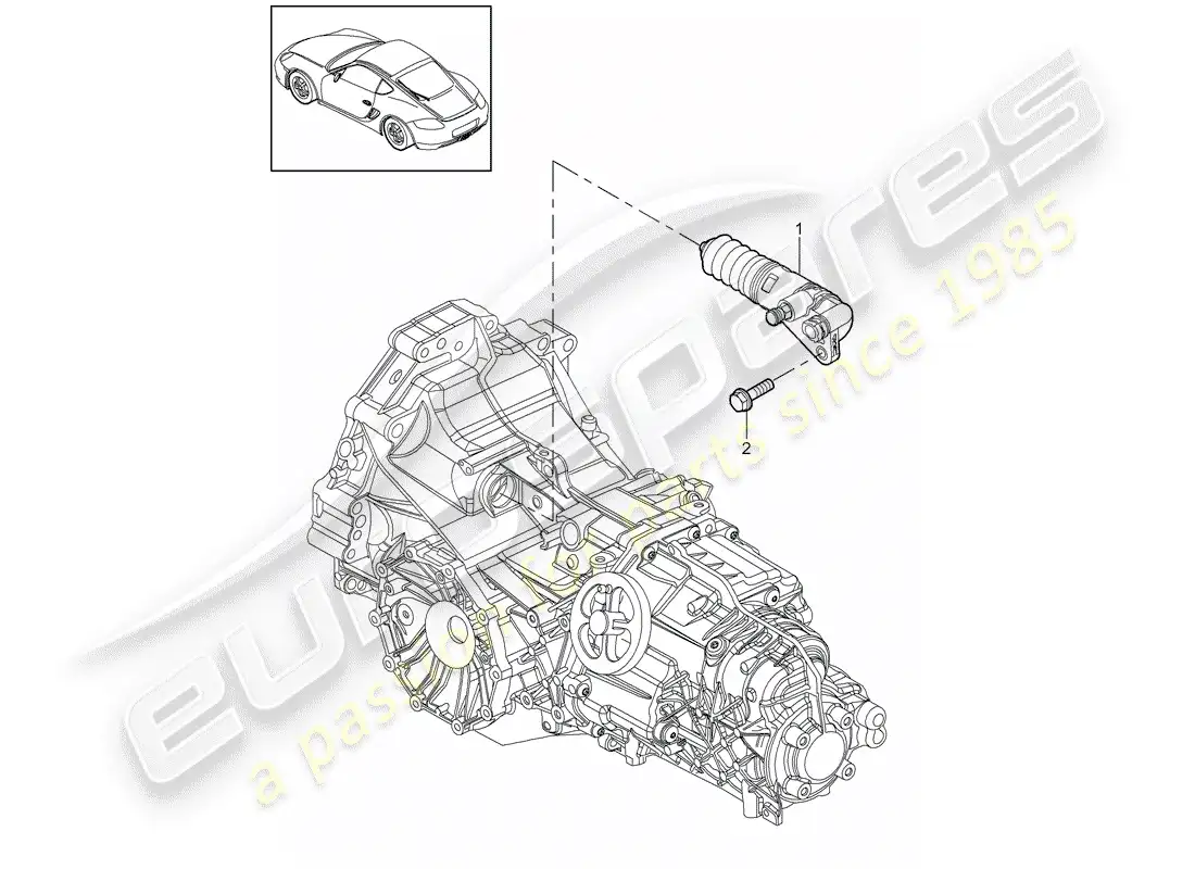 porsche 2011 (987 cayman) liberación del embrague diagrama de piezas