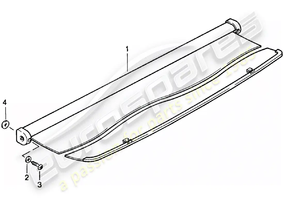 porsche 1985 (924) cubierta del maletero diagrama de piezas