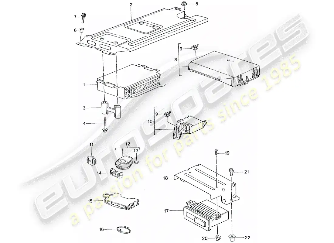 porsche 1999 (996) unidades de control diagrama de piezas