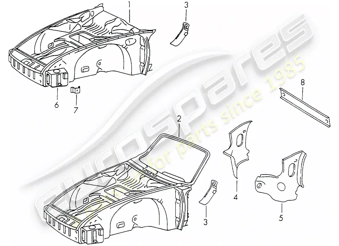 porsche 1972 (911) interfaz diagrama de piezas