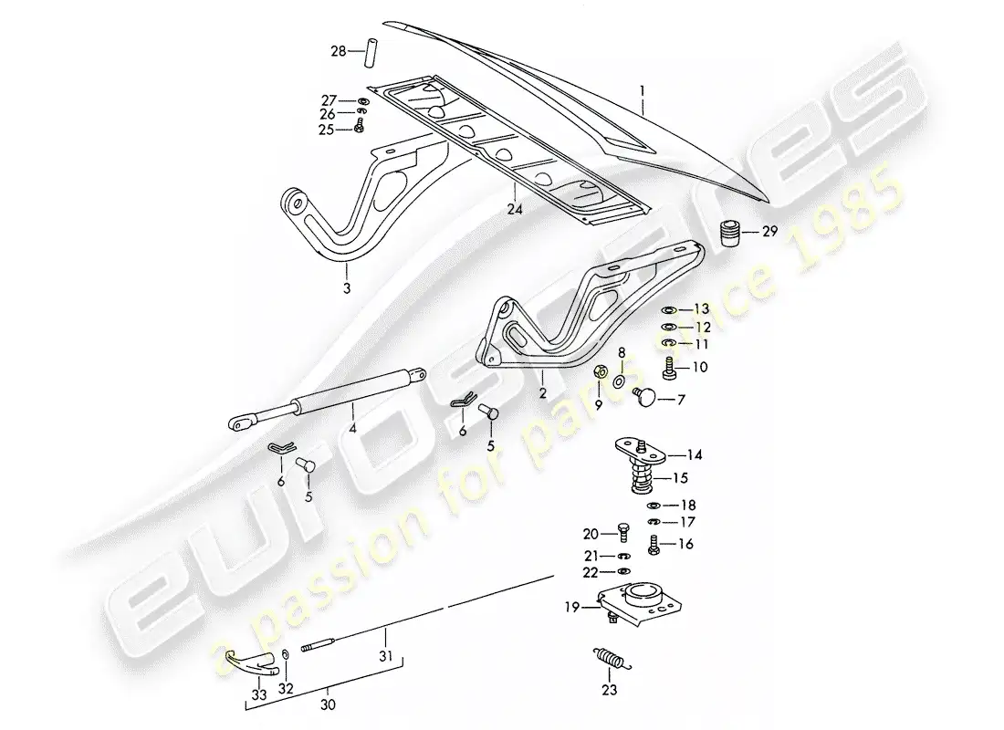 porsche 1969 (911/912) cubrir diagrama de piezas