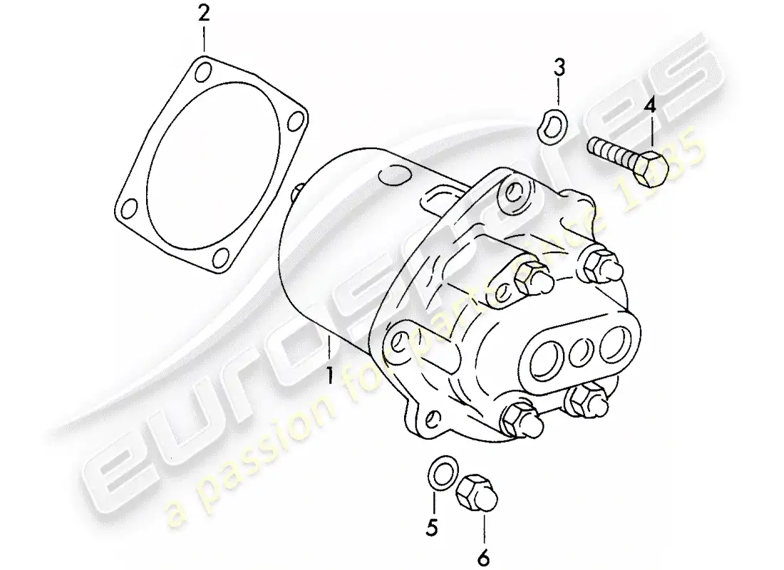 porsche 1963 (356b/356c) bomba de aceite diagrama de piezas
